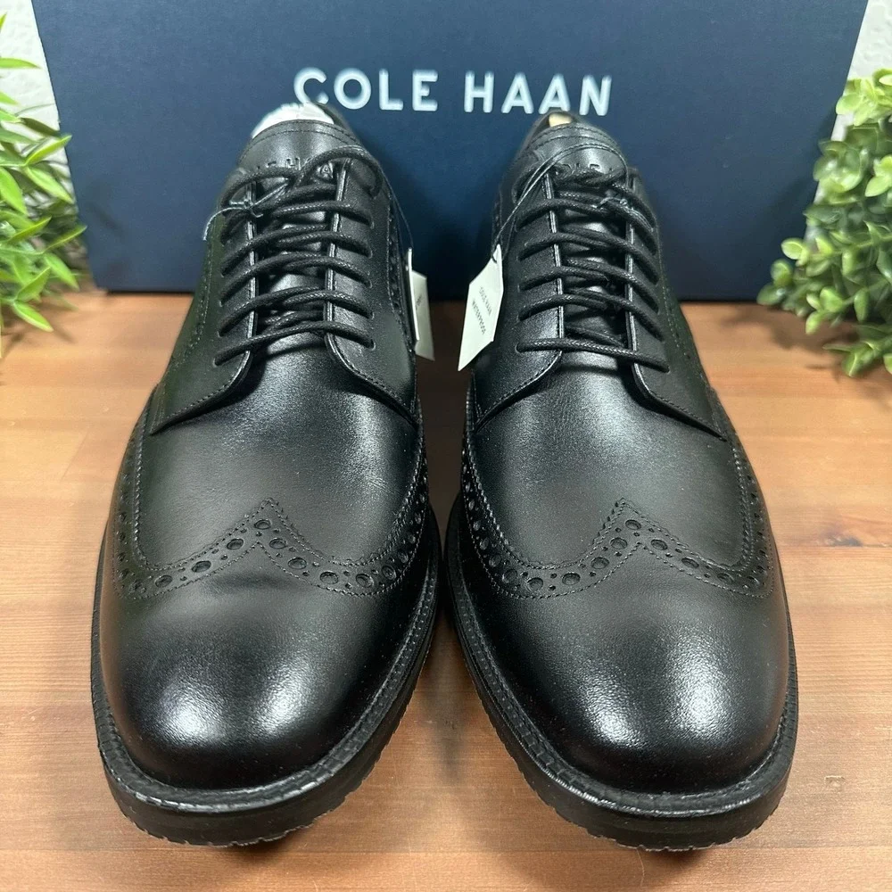 Cole Haan Men's Modern Essentials Wingtip Oxford Shoes Black Size 9